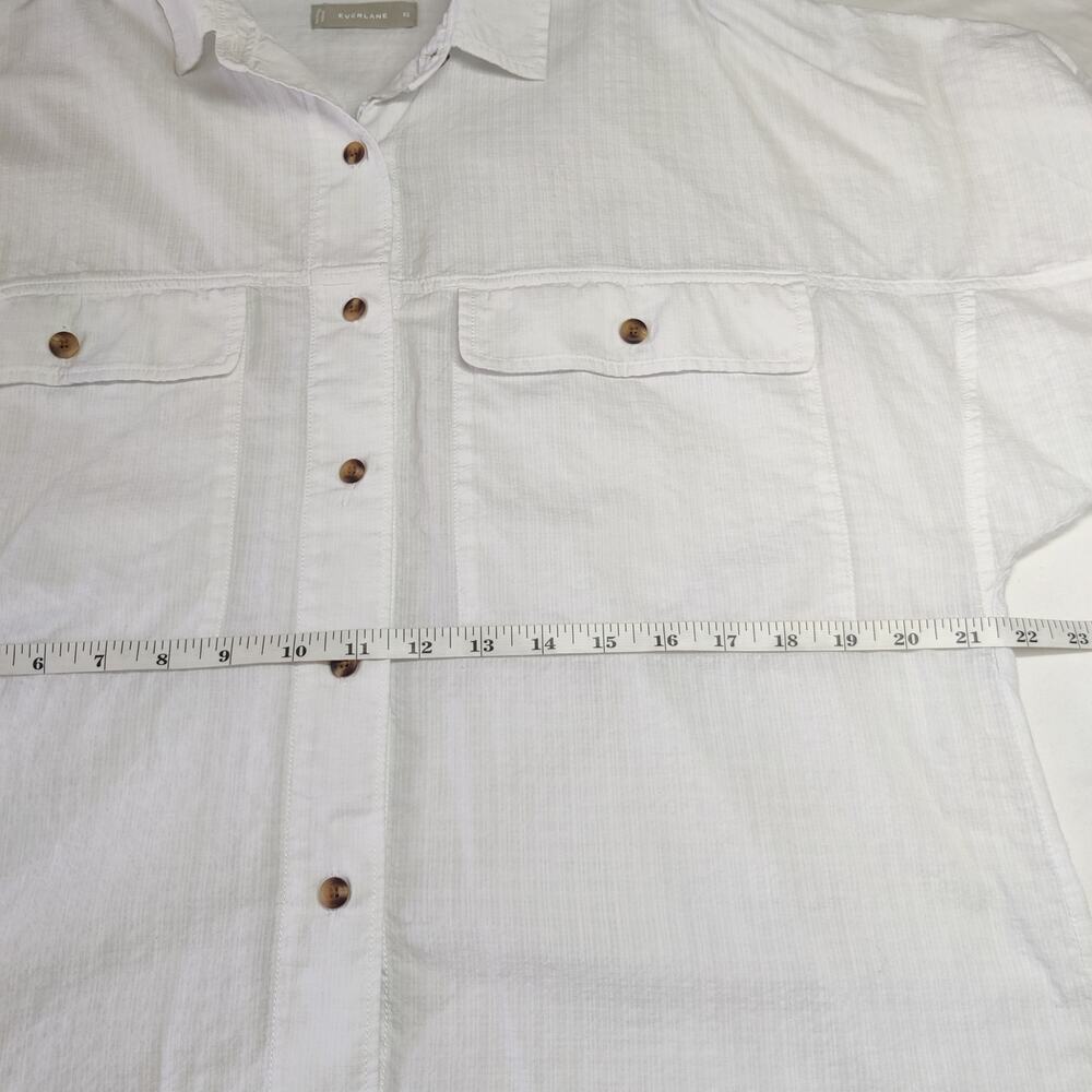 Everlane Tourist Oversized White Cotton Shirt XS Lightweight Button Up Travel - Picture 12 of 14